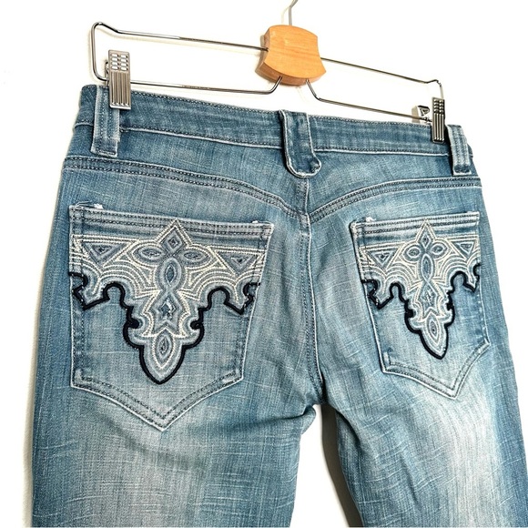 Antik Denim | Distressed Back Pocket Embroidered Jeans - Picture 3 of 6